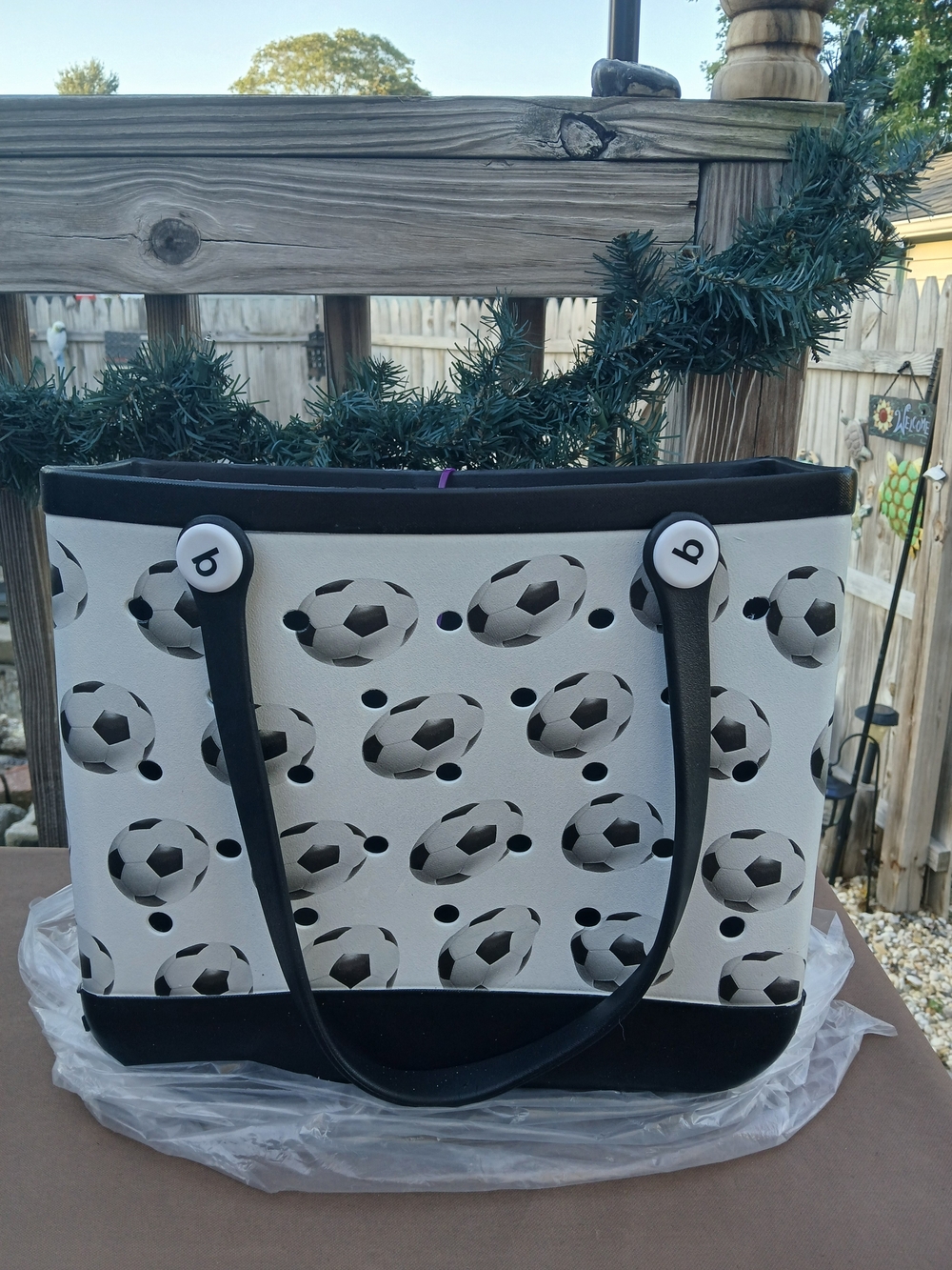 Soccer Print Bogg LIKE Bag Size Medium
